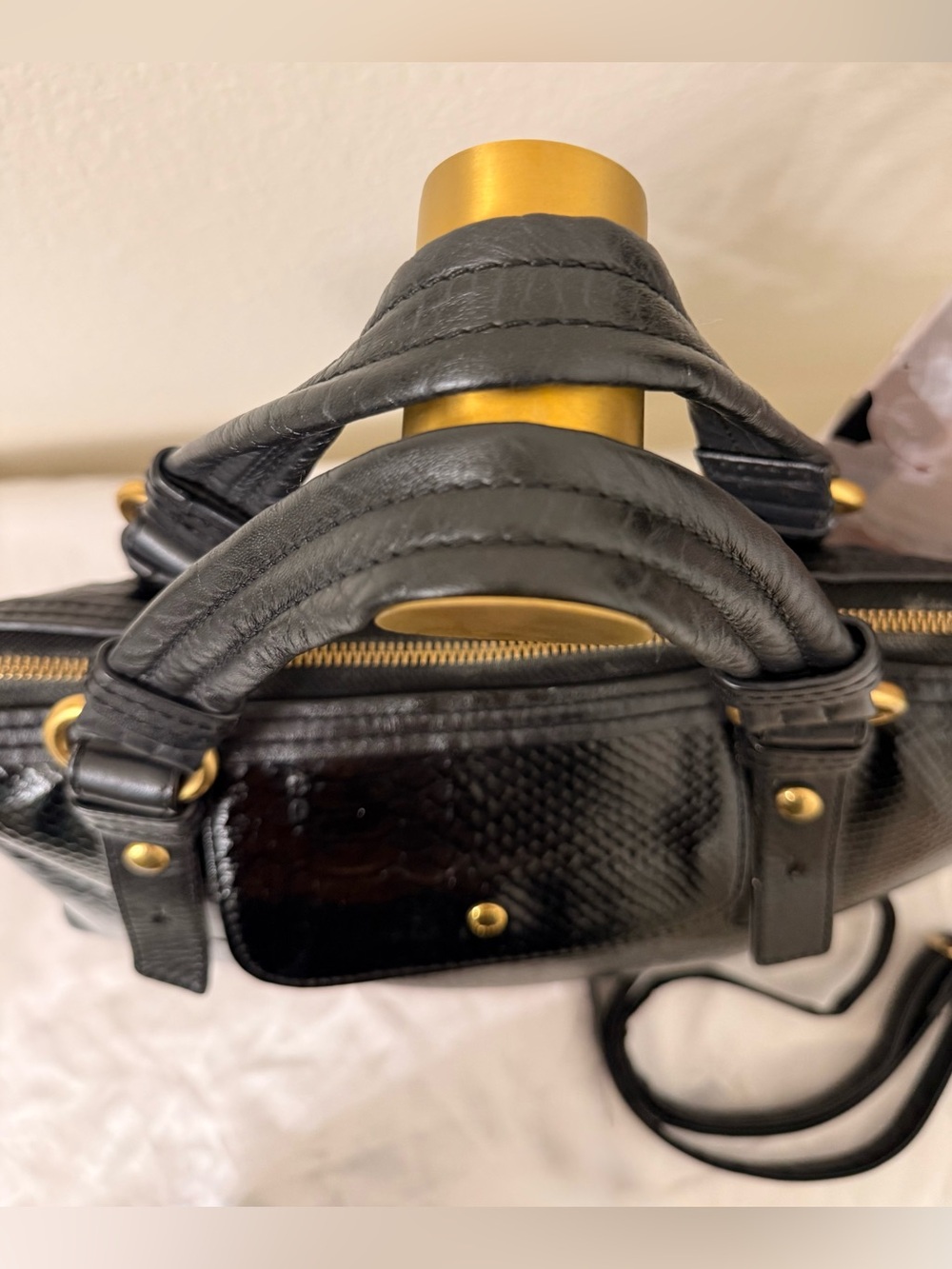 Like New - Y2K Marc Jacobs Turnlock Python Satchel - Picture 9 of 10
